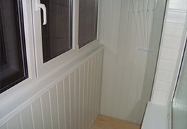 внутренняя отделка балкона, обшивка вагонкой, пример №11